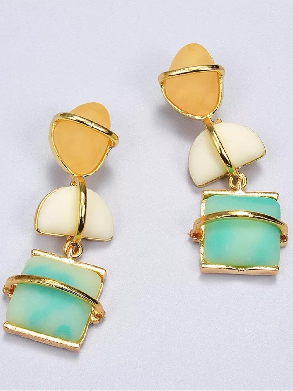 Bohemian Natural Stone Long Drop Earrings